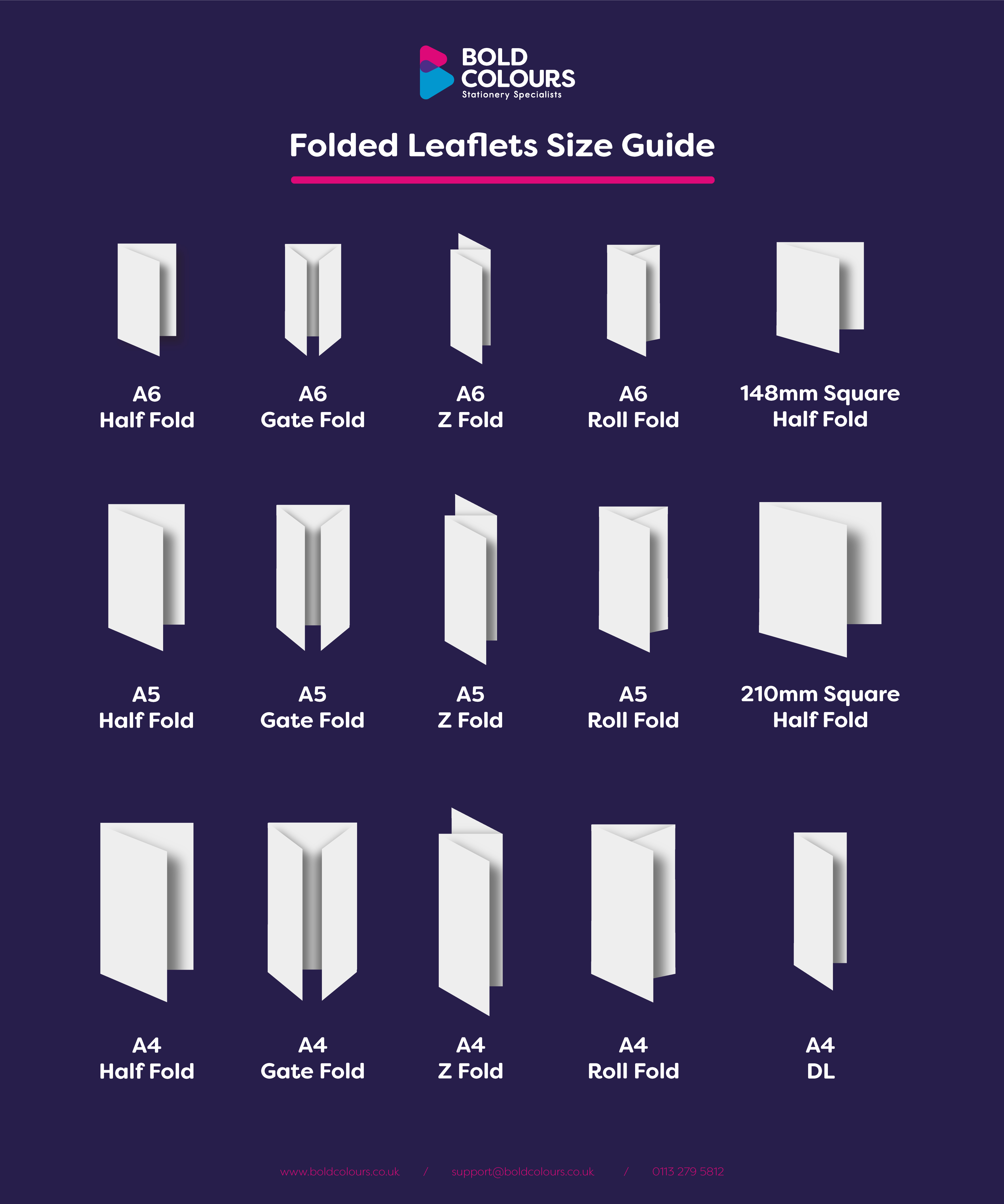 Folded Leaflets Size Guide